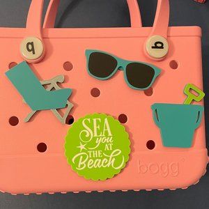 Set of 4 Beach Bogg Bag Charms-Summer Bogg Bag Bits-Ocean Sea Bogg Charms